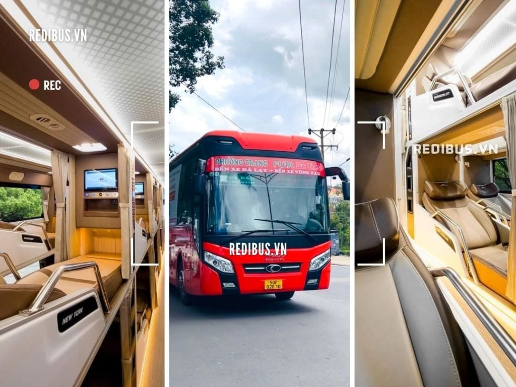 Nội thất giường nằm xe Phương Trang Đà Nẵng rộng rãi riêng tư Nhà xe Phương Trang Đà Nẵng trang bị giường nằm riêng tư rộng rãi phục phục hành khách