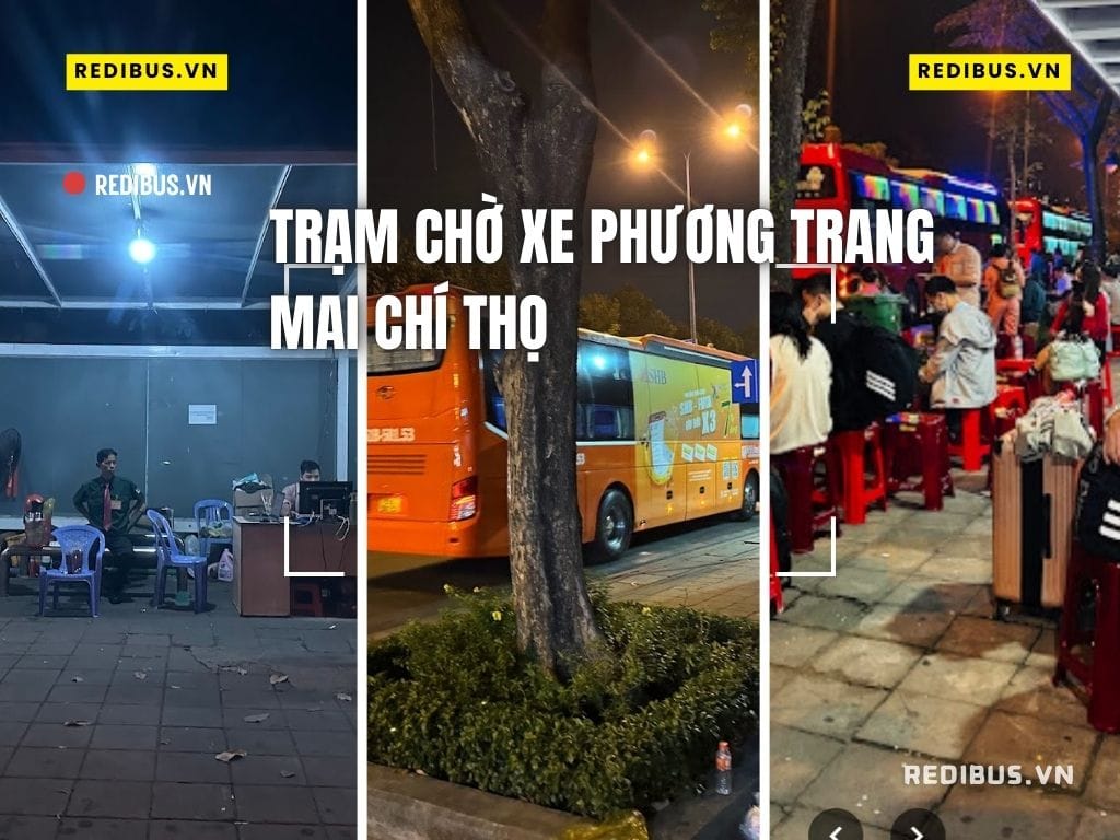 Trạm đón khách xe phương trang trên đường mai chí thọ